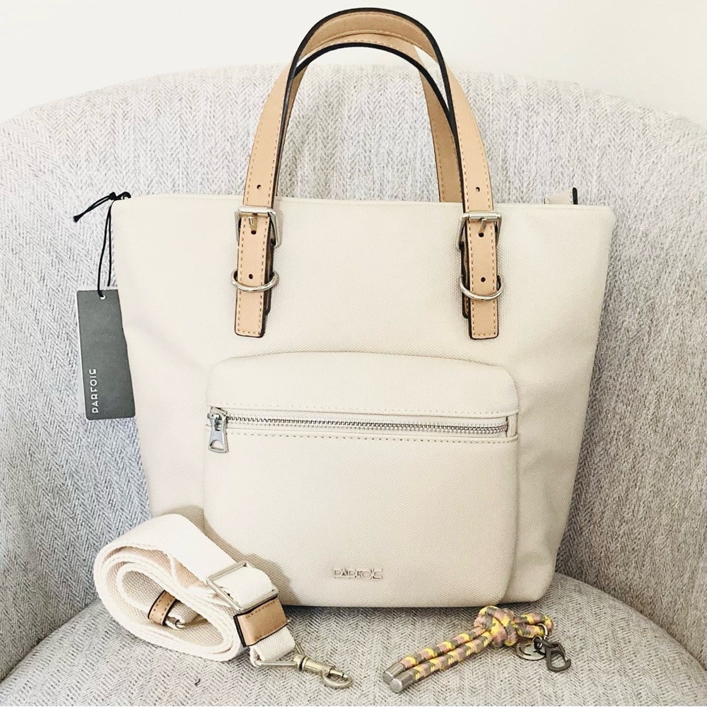 Parfois Top Handle Crossbody Neutrals Beige Tan Off white Tote Bag